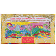 Load image into Gallery viewer, Peace, Rhubarb & Custard Flavoured Pink & Yellow Chocolate Bar