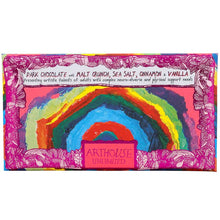 Load image into Gallery viewer, Magical Mysteries, Dark Chocolate Bar with Malt Crunch, Sea Salt, Cinnamon and Vanilla