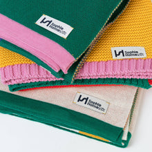Load image into Gallery viewer, Cotton Knit Stroller/Pram Baby Blanket: Striped Rainbow