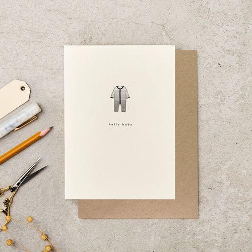 Babygrow Motif Greeting Card