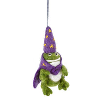 Load image into Gallery viewer, Handmade Felt Wizard Frog Hanging Decoration