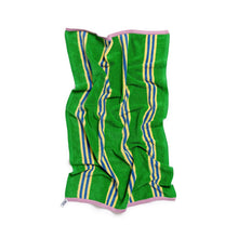 Load image into Gallery viewer, Terry Towelling Hand Towel: Green Stripe