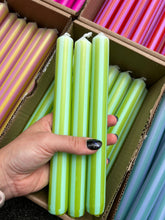 Load image into Gallery viewer, Pinstripe Candle individual: Green/blue