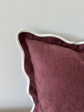 Load image into Gallery viewer, Chloe Plum Scalloped Edge Cushion 45x45