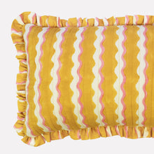 Load image into Gallery viewer, Cotton Quilted Frill Cushion | Wiggle | Honey | Small