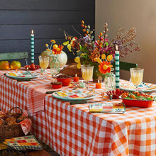 Load image into Gallery viewer, Orange &amp; White Fabric Gingham Tablecloth | Halloween |