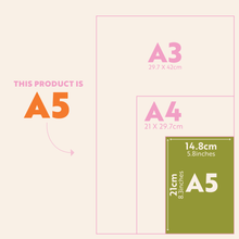 Load image into Gallery viewer, A5 Lined Notebook | Peach &amp; Cherry Check
