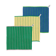 Load image into Gallery viewer, Reusable &amp; Eco-Friendly Cotton Dishcloths: Striped  Green