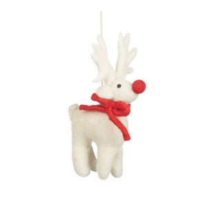 Handmade Felt Biodegradable Christmas Rudolph Hanging Decor: Variety Pack