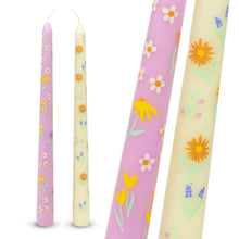 Load image into Gallery viewer, Floral Yellow &amp; Pink Dinner Candles