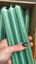 Load image into Gallery viewer, Pinstripe Candle individual: Green/blue