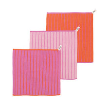 Load image into Gallery viewer, Reusable &amp; Eco-Friendly Cotton Dishcloths: Striped Pink