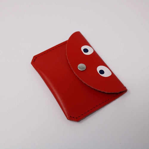 Googly Eye Mini Money Coin Purse: Red