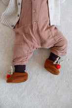 Load image into Gallery viewer, Cotton Knit Baby Slipper Socks: Reindeer