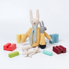 Load image into Gallery viewer, Cotton Knit Stuffed Animal Ragdoll: Yellow Rabbit