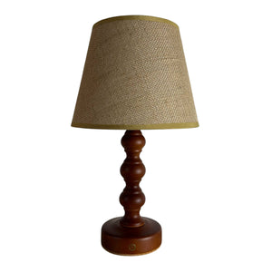 Bobbin Teak style rechargeable touch lamp