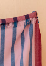Load image into Gallery viewer, Recycled Wool Blanket in Berry Frame Stripe