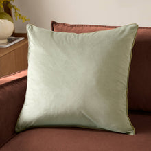 Load image into Gallery viewer, Meridian Velvet Cushion Green/Sage: Green/Sage / Polyester Filled / 45 x 45cm
