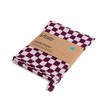 Load image into Gallery viewer, Cotton Hand Towel: Burgundy Check