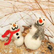 Load image into Gallery viewer, Hanging Felt Norman the Snowman Handmade Felt Biodegradable