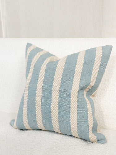 India Luxe Cotton Cushion Cover 45x45 - Blue & Cream Rope