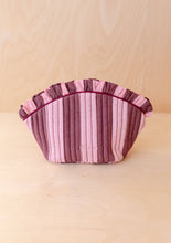 Load image into Gallery viewer, Cotton Wash Bag in Pink &amp; Burgundy Stripe