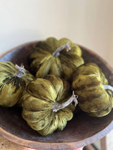 Load image into Gallery viewer, Medium Velvet Pumpkin Moss Green