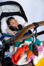 Load image into Gallery viewer, Cotton Knit Stroller/Pram Baby Blanket: Striped Rainbow