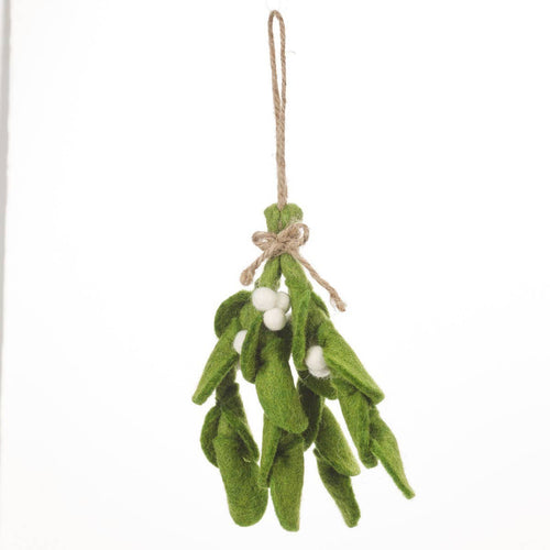 Handmade Felt Biodegradable Mistletoe Sprig Christmas