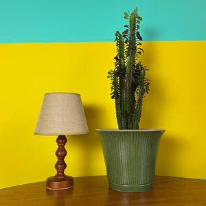 Bobbin Teak style rechargeable touch lamp