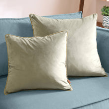 Load image into Gallery viewer, Meridian Velvet Cushion Green/Sage: Green/Sage / Polyester Filled / 45 x 45cm