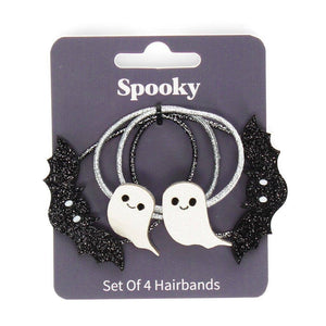 Glitter Hair Bands (Set of 4) - Spooky