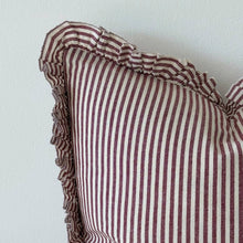Load image into Gallery viewer, Darcy Burgundy Stripe Cushion Cushion Cover 45x45
