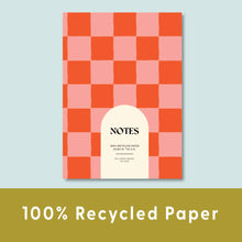 Load image into Gallery viewer, A5 Lined Notebook | Peach &amp; Cherry Check