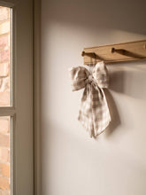 Load image into Gallery viewer, Cream and Beige Gingham Hanging Bow