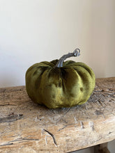 Load image into Gallery viewer, Medium Velvet Pumpkin Moss Green