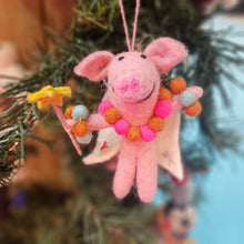 Load image into Gallery viewer, Handmade Felt Penelope Porker Fairy Christmas Decoration