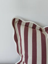 Load image into Gallery viewer, Chloe Plum Stripe Scalloped Edge Cushion Cover