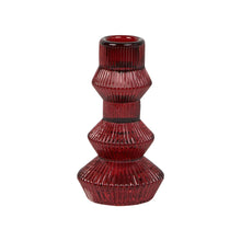 Load image into Gallery viewer, Burgundy Red Glass Candle Holder