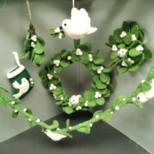 Load image into Gallery viewer, Handmade Felt Biodegradable Mistletoe Sprig Christmas