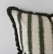 Load image into Gallery viewer, Sadie Vintage Olive Stripe Cushion Cover 45x45