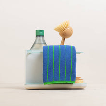Load image into Gallery viewer, Reusable &amp; Eco-Friendly Cotton Dishcloths: Striped  Green