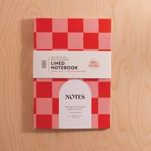 Load image into Gallery viewer, A5 Lined Notebook | Peach &amp; Cherry Check