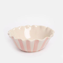 Load image into Gallery viewer, Pink Outside Stripe /Yellow Flower Frilly Bowl