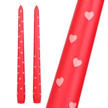 Load image into Gallery viewer, Heart Taper Dinner Candles - 2 Pack