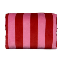 Load image into Gallery viewer, Pink stripe make-up bag - recycled velvet : Small