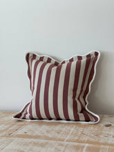 Load image into Gallery viewer, Chloe Plum Stripe Scalloped Edge Cushion Cover