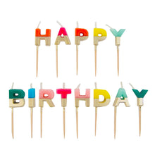 Load image into Gallery viewer, Rainbow 'Happy Birthday' Letter Candles | Cake Candles |