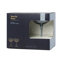 Load image into Gallery viewer, Here's How "The Lou" Coupe Glass - Set of 2 Blue