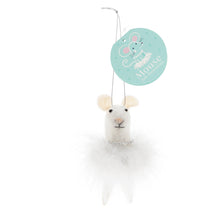 Load image into Gallery viewer, Felt mouse hanging decoration - White fluffy dress